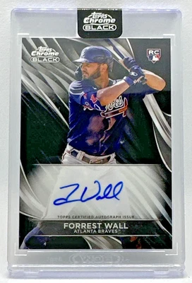 FORREST WALL 2024 TOPPS CHROME BLACK ROOKIE CERTIFIED AUTOGRAPH ATLANTA BRAVES - Image 1 of 2