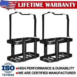 2* Jerry Can Holder Mount Gas Rack 20L Fuel Gasoline Military Metal 5.28 Gal US - Foto 1 di 12