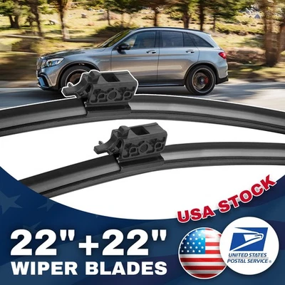 Nuevo limpiaparabrisas negro para todas las estaciones 22"/22" para Mercedes-Benz GLC43 AMG 2017-2019 Foto 1 de 4