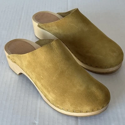 Tamancos BRYR Classic Worker couro madeira tamanho 9 39 boho cottagecore hippie capricho - Imagem 1 de 4