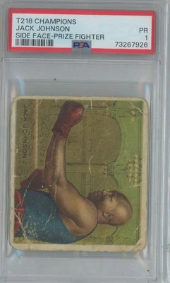 1910 1910 T218 CHAMPIONS JACK JOHNSON HOF PRIZE FIGHTER SIDE FACE PSA 1 JACK - Image 1 of 2