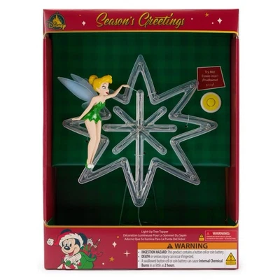 TinkerBell Light-Up Holiday Christmas Tree Topper Ornament Peter Pan Disney - Image 1 of 4