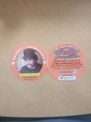 Tony Gwynn HOF -1988 Fantastic Sam's Baseball Superstars Disc -San Diego Padres  - Image 1 of 4