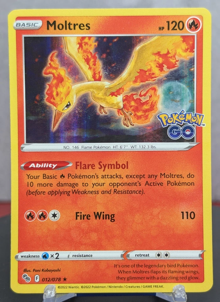 Pokemon Moltres #012/078 Pokemon Go Holo English - Image 1 of 1