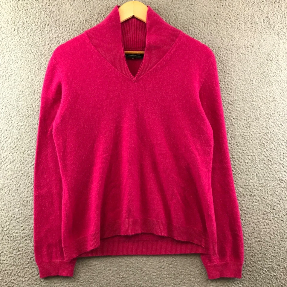 Suéter Jones Colección Nueva York Cachemira Cuello en V Rosa Tejido Suave Top S Foto 1 de 4