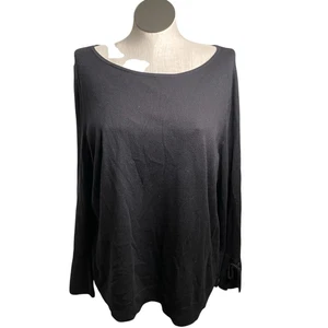 Talbots Damen Pullover U-Boot-Ausschnitt 2X schwarz Armbandärmel Kaschmirmischung zurückhaltend - Bild 1 von 5