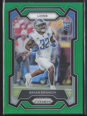 2023 Panini Prizm #328 Brian Branch Green Rookie RC Lions - Image 1 of 2