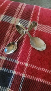 2 Antique Silver Tea Spoons - Picture 1 of 5