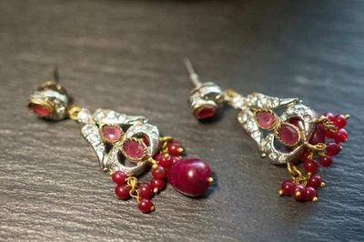 gioielli vittoriani orecchino vittoriano rubino 2 - Immagine 1 di 4