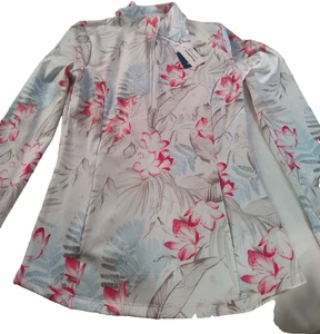 Tommy Bahama Damen Legacy Blätter bedruckt Golf 1/4 Reißverschluss Popover SLIM Fit Größe XS - Bild 1 von 4