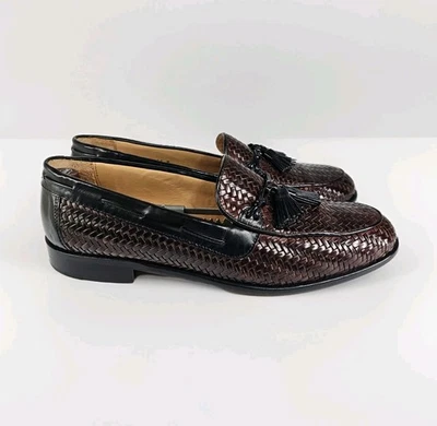 Mocasines con borlas Johnston & Murphy Domani para hombre 12 marrón negro tejido 2 tonos Italia Foto 1 de 4