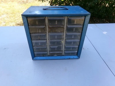 Akro-Mils 18 Drawer Metal Organizer Storage Cabinet Bin Hardware - Image 1 of 4