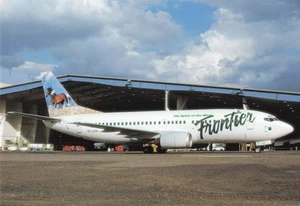 Postcard Airline Frontier Airlines Boeing 737-300 EI-CHH WCC-853 AP1. - Picture 1 of 2