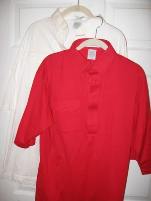 Pair of 2 Outer Banks Reserve Polo Shirts Men's Size Large White & Red - Image 1 of 4