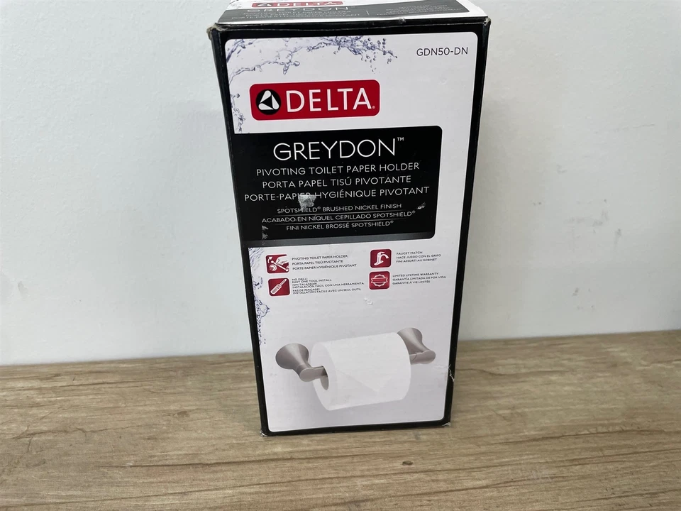 Porta papel higiénico Delta Greydon pivotante doble poste níquel cepillado GDN50-DN Foto 1 de 1