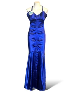 Blondie Nites By Stacy Sklar Formal Prom Mermaid Dress In Royal Blue Size 7 - Picture 1 of 7