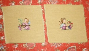 Süßes Paar antike HUMMEL Gobelin / Vintage Nadelspitze fertig  - Bild 1 von 5