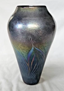 Stunning studio art glass iridescent sheen feather design by John Ditchfield - Picture 1 of 18