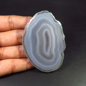 Natural Botswana Slice Gems 67x45 mm Grey Geode Agate Cabs Slice 147 Cts BS-1028 - Picture 1 of 5