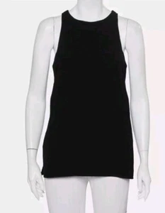 Helmut Lang Top Black Raze Drape Sleeveless Size M Retail $335 - Picture 1 of 17