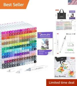 205 Colors Dual Tip Alcohol Markers, 204 Colors Permanent Marker Plus 1 Blend... - Picture 1 of 10