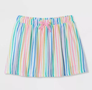 NEW Cat & Jack Girl's Multicolored Striped Pull On Skort Size Medium (7/8) - Picture 1 of 1