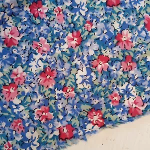 Blauer Blumenrasen Baumwollstoff, pro 50 cm - Bild 1 von 8