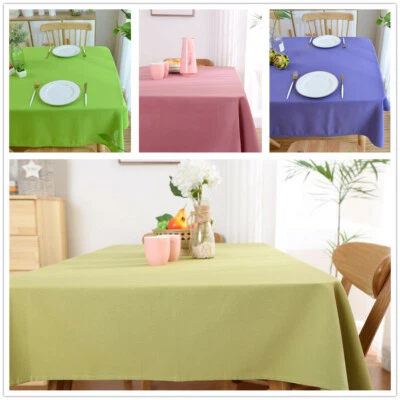 Rectangle Cotton blend Linen Tablecloth Table Cover Kitchen Wedding Party 27x27" - Image 1 of 4
