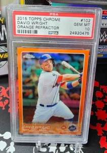 2015 Topps Chrome David Wright ARANCIONE rifrattore #7/25 PSA 10 NY Mets POP 2 - Foto 1 di 4