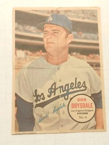 Scarce 1967 O-Pee-Chee Poster Insert #16 Don Drysdale - Picture 1 of 5