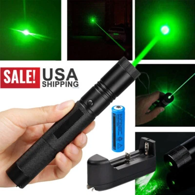 9900 miles Rechargeable 532nm Green Laser Pointer Pen Visible Beam Light Lazer