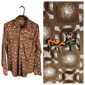 De Colección 70'e Matt Andrews Hombres Marrón Groovy Disco OG PLAYER PIMP Cabra Ram Zayre Hombres M - Imagen 1 de 5