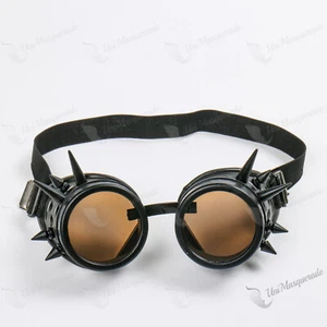 Halloween Victorian Steampunk Spikes goggles Glasses Costume Dress up Prom Black - Picture 1 of 3