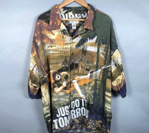 Big Dogs Just Do It Tomorrow Hawaiian Shirt Adult 4X Rayon AOP Camp Collar - Picture 1 of 12