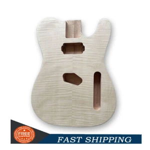 Cuerpo de guitarra sin terminar en blanco caoba llama chapa de arce cuerpo de guitarra - Imagen 1 de 8