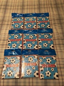 9 PACKS OF 8 SOCCER THANK YOU CARDS AND ENVELOPES - NEW IN ORIGINAL PACKAGES - Picture 1 of 6