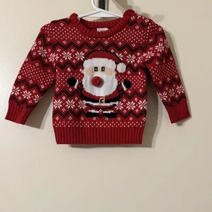Holiday Time Fair Isle Strickpullover Kleinkind Größe 12 Monate Santa rot Weihnachten - Bild 1 von 2
