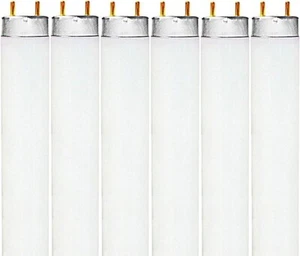 Fluorescent 32W T8 Light Bulbs (6-Pack) - 3500K Natural Light, Energy Saver - Picture 1 of 6
