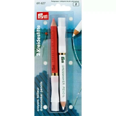 Prym Dress Makers Chalk pink/white pencils/brushes, Sewing Quilting Craft 611627 - Image 1 of 4