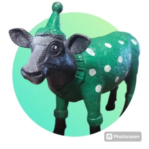 Cake topper figura mucca animali fattoria festa Ankyo 5" pois cappello pjs compleanno - Foto 1 di 4