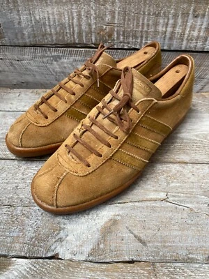 Zapatillas bajas Adidas vintage años 80 marrón tabaco gamuza, hechas en Rumania talla 8 Foto 1 de 4