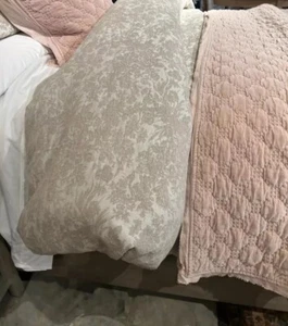 Neu Pottery Barn Sauerampfer Toilette Jacquard Voll/Queen Bettbezug Flachs Neu mit Etikett - Bild 1 von 6