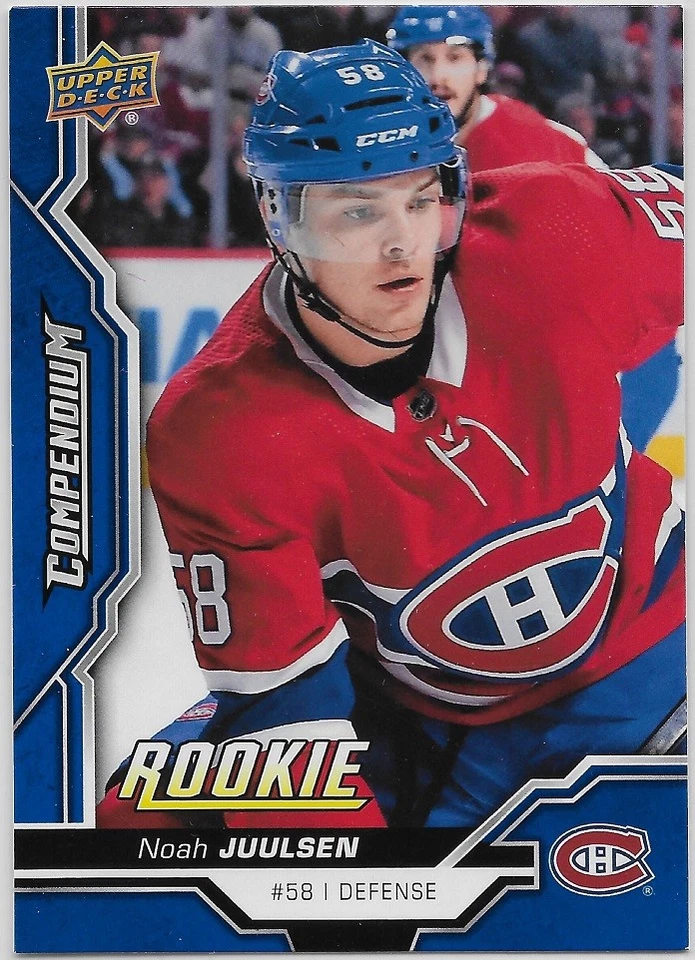 Noah Juulsen 2018-19 Upper Deck Compendium Blue Parallel Card #421 Canadiens - Image 1 of 1
