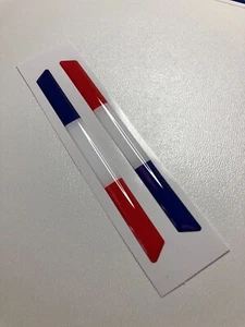 2 pegatinas de bandera francesa (97x8 mm) calcomanía con cúpula bandera de silicona bandera de Francia - Imagen 1 de 3