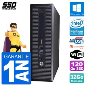 PC HP ProDesk 600 G1 SFF Intel Pentium G3220 RAM 32Go SSD 120Go Windows 10 Wifi - Photo 1/7