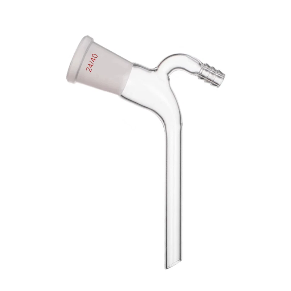 24/40 Distilling Glass Adapter W/Hose Connection 105 Degree Bent Lab Glassware - Image 1 of 1