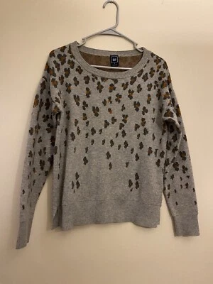 GAP Women 30% Merino Wool Blend Long Sleeve Sweater Animal Print S - Image 1 of 4