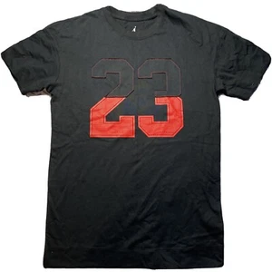 Nike Air Jordan Chicago Bulls 23 Shirt Small NBA Retro Black Red - Picture 1 of 7