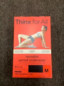 Thinx for All Period Underwear Panties Black Super Absorption Medium NEW NIB - Picture 1 of 2