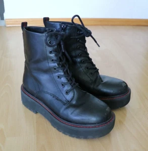 Boots Stiefel hohe Schuhe Damen Mädchen schwarz 38 catwalk hohe Sohle - Bild 1 von 6